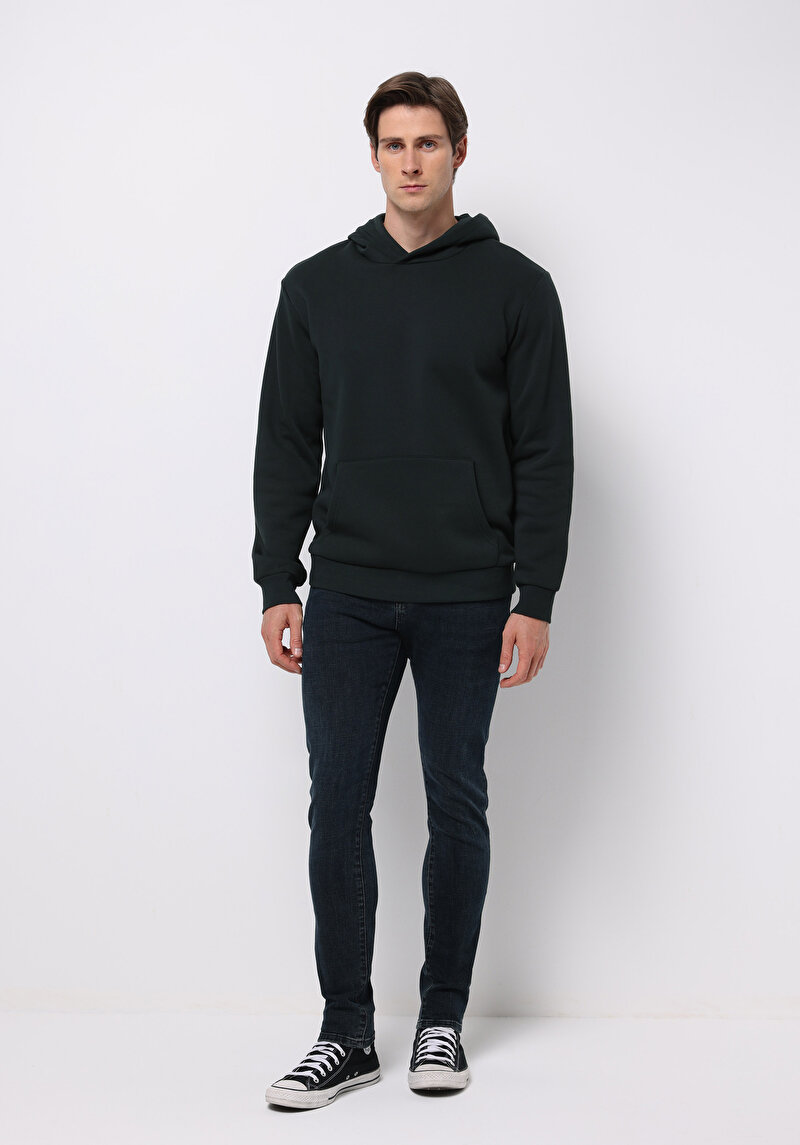 Slim Fit Erkek Koyu İndigo Jean Pantolon
