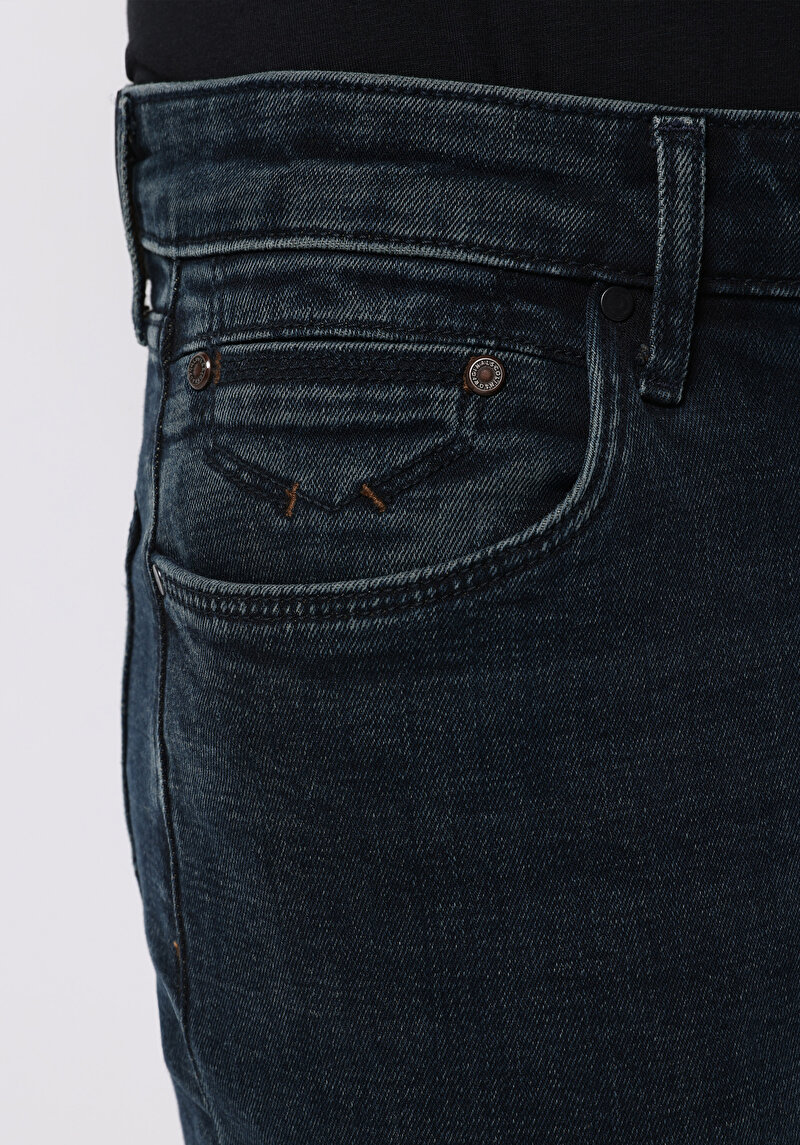 Slim Fit   Erkek Koyu İndigo Jean Pantolon
