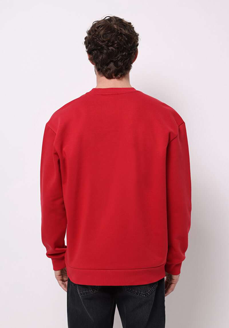 Comfort Fit Erkek Kirmizi Sweatshirt