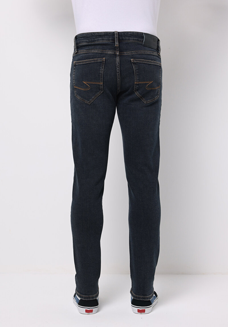Slim Fit Erkek Lacivert Jean Pantolon