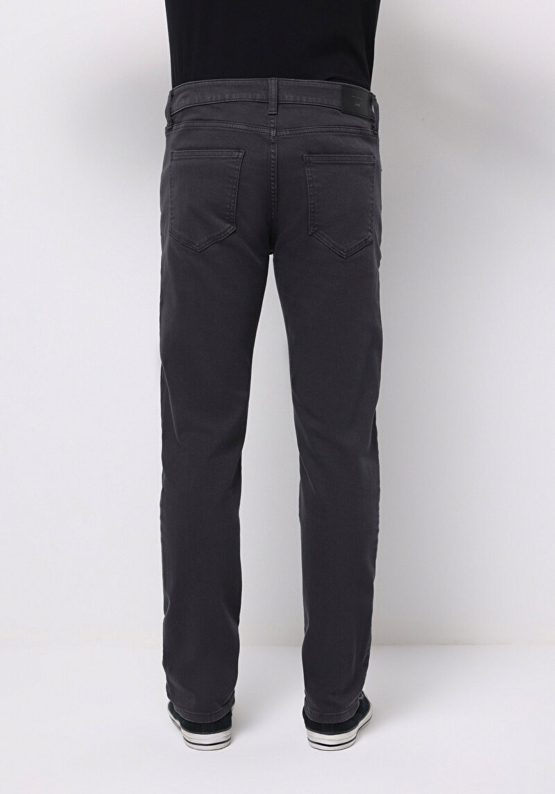 Straight Fit Orta Bel Düz Paça Erkek Antrasit Pantolon