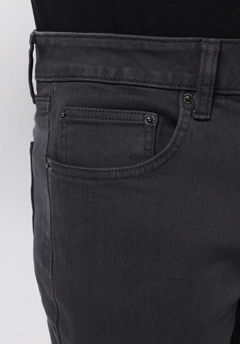 Straight Fit Orta Bel Düz Paça Erkek Antrasit  Pantolon