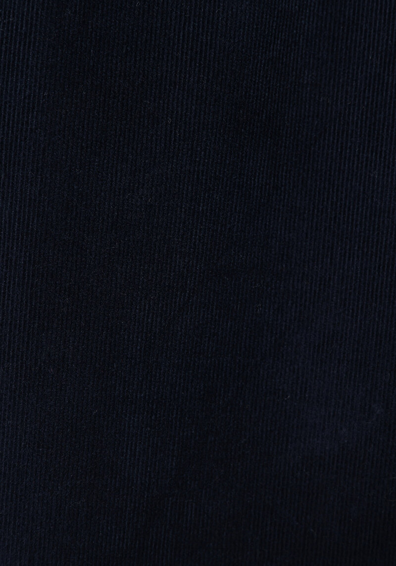 Regular Fit Shirt Neck Düz Erkek Lacivert Uzun Kol Gömlek