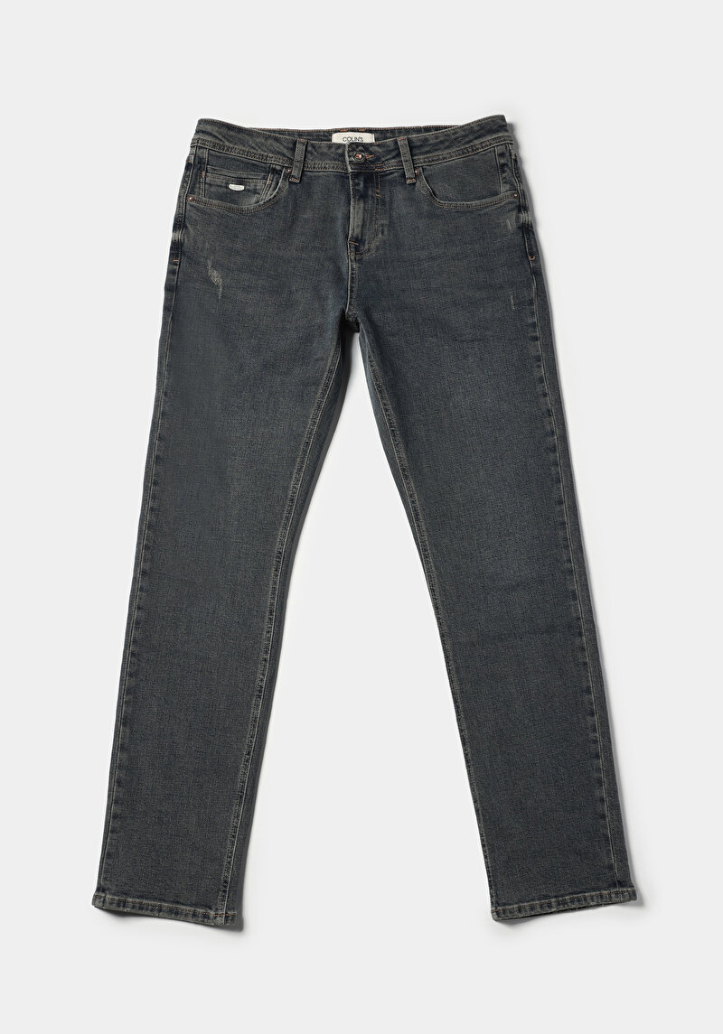 Straight Fit Erkek İndigo Jean Pantolon