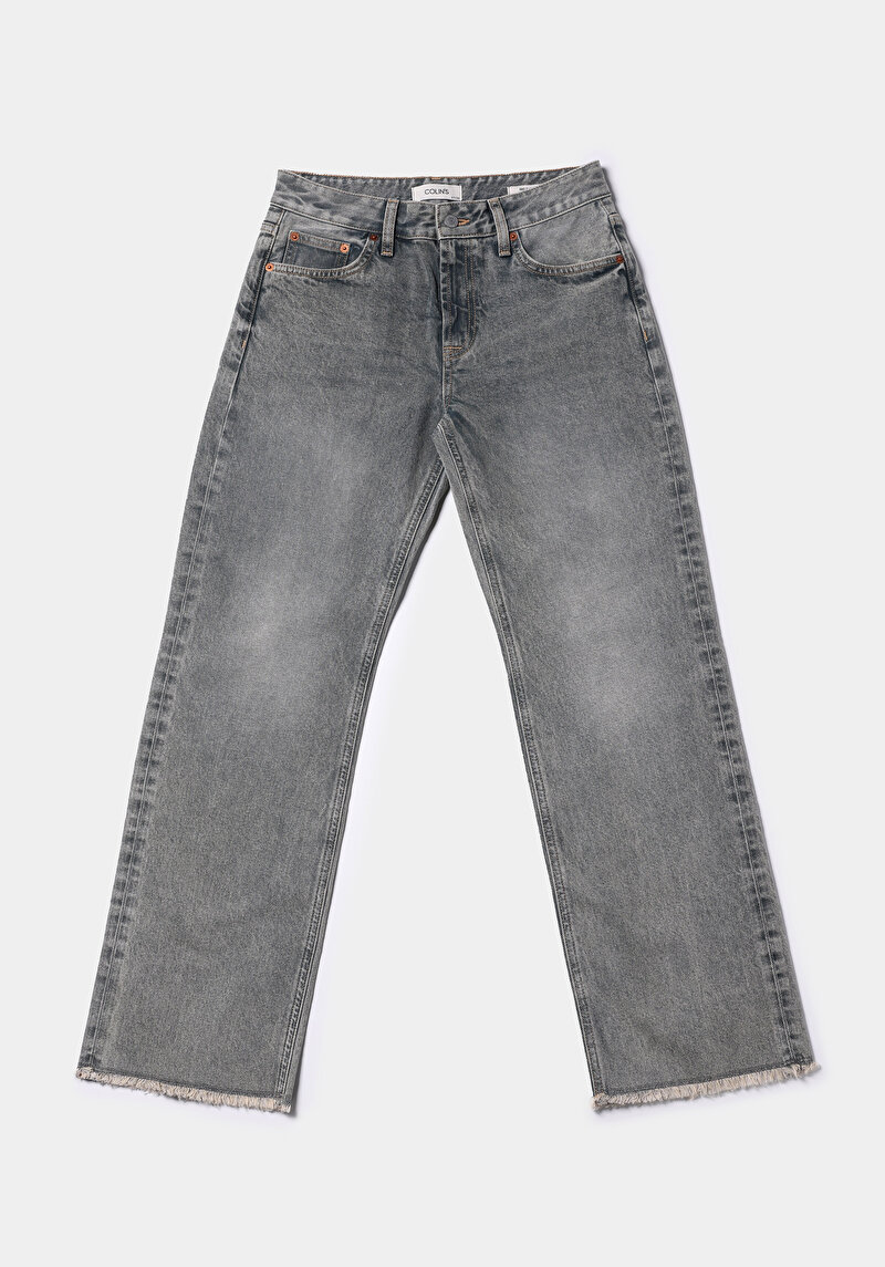 Straight Fit Kadın İndigo Jean Pantolon