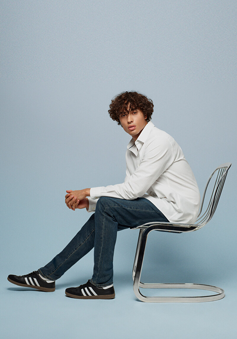 Slim Fit   Erkek Koyu İndigo Jean Pantolon