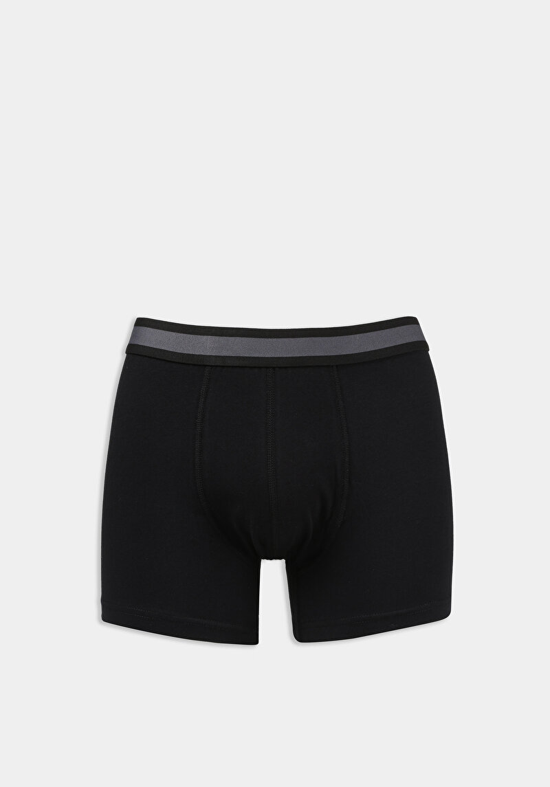 Modern Fit Düz Erkek Siyah Boxer