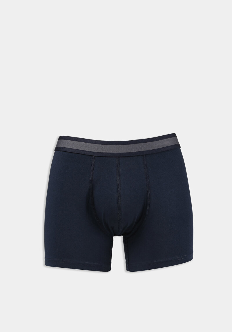 Modern Fit Düz Erkek Lacivert Boxer