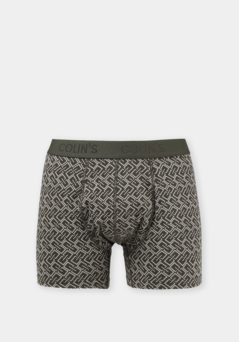 Modern Fit Baskılı Erkek Yeşil Boxer