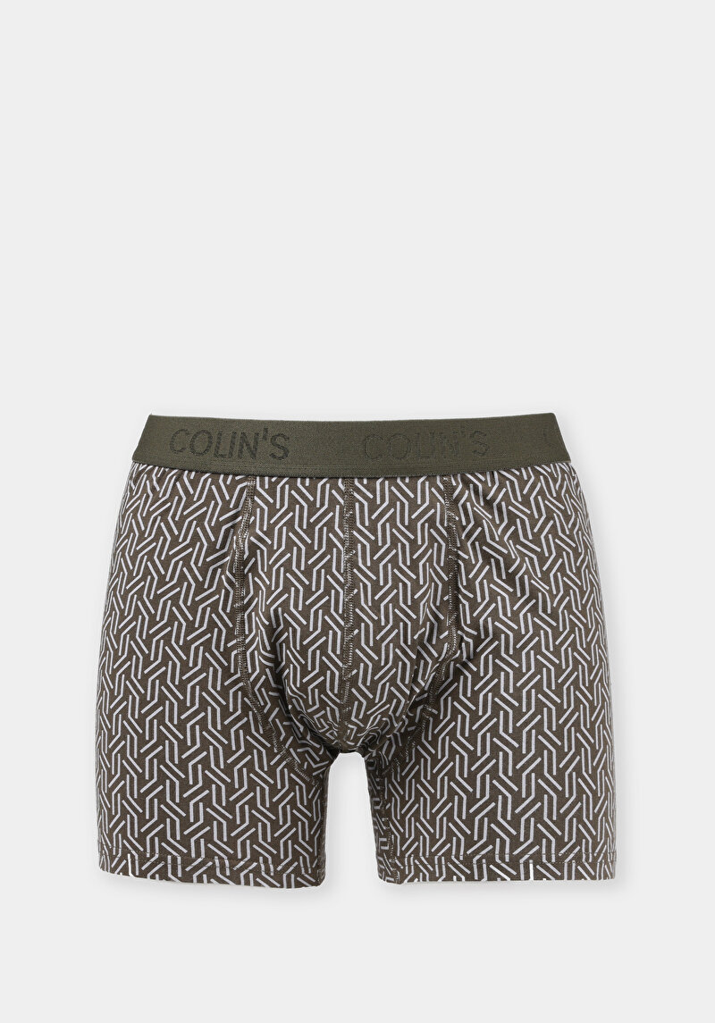 Modern Fit Baskılı Erkek Yeşil Boxer