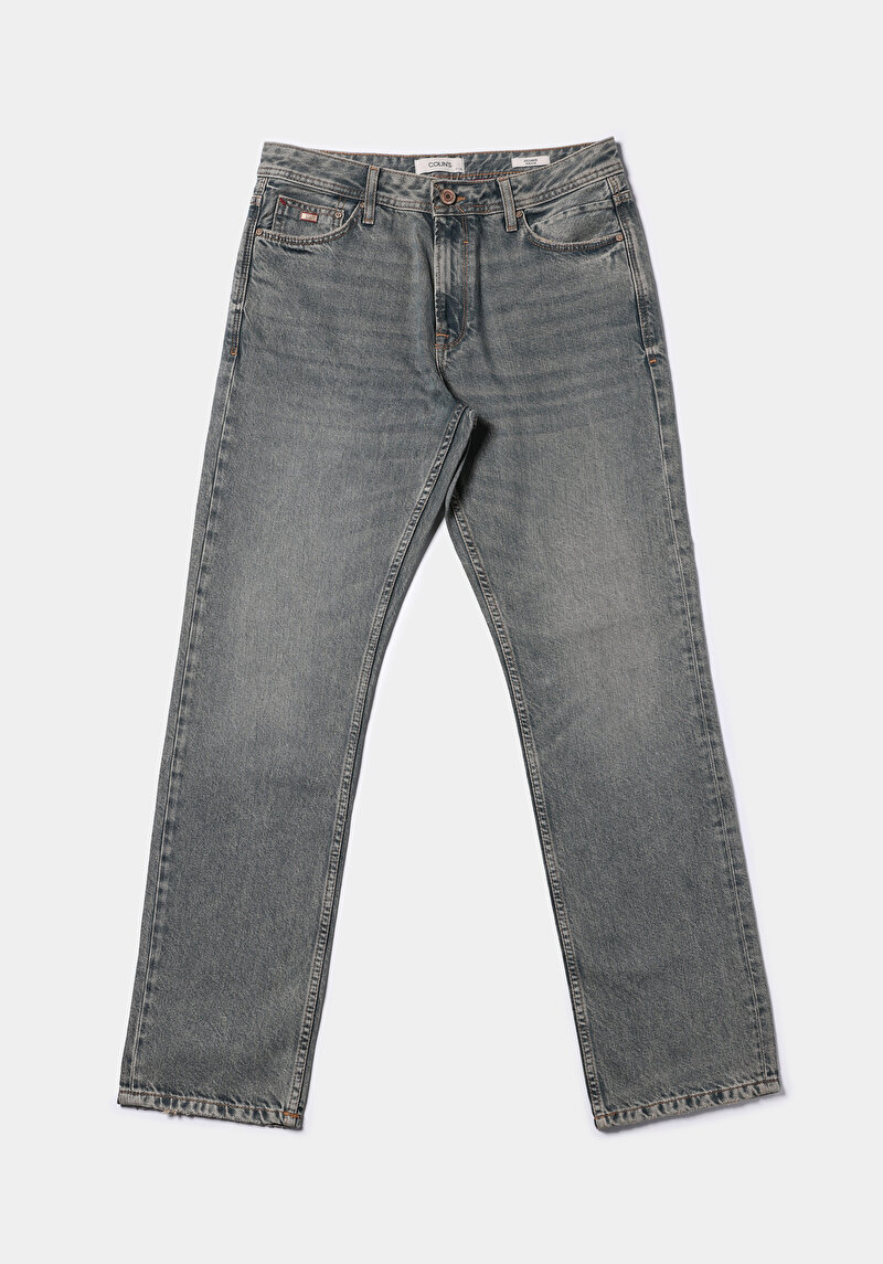 Regular Fit Erkek İndigo Jean Pantolon