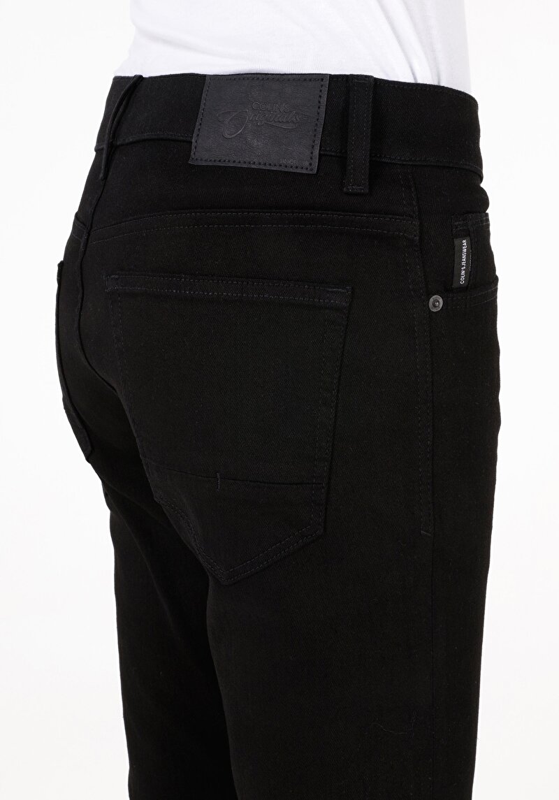 Slim Fit Düşük Bel Dar Paça Erkek Siyah Jean Pantolon