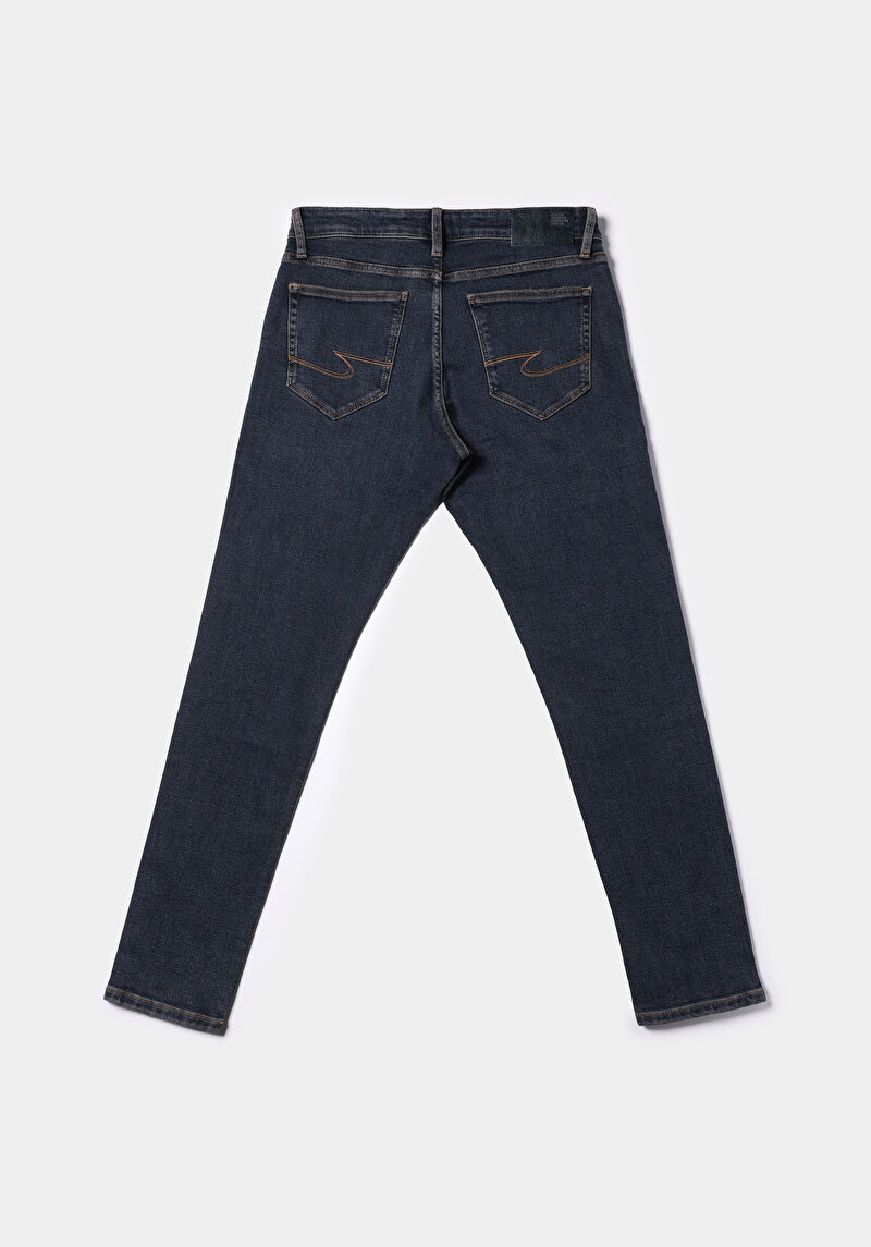 Slim Fit   Erkek Lacivert Jean Pantolon