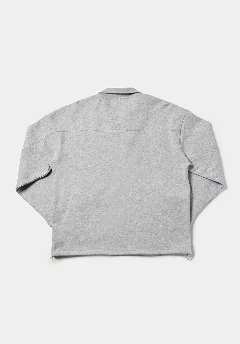 Relaxed Fit Fermuarlı Düz Kadın Gri Sweatshirt
