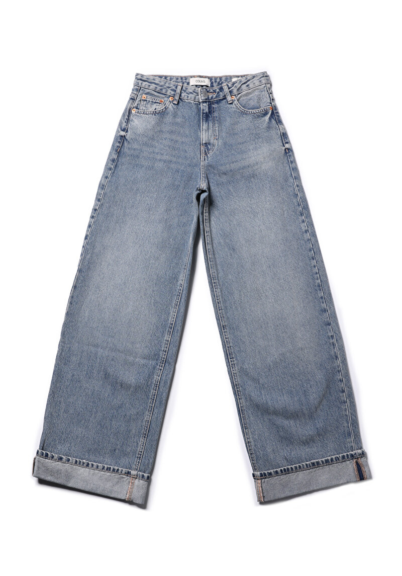 Loose Fit   Kadın İndigo Jean Pantolon