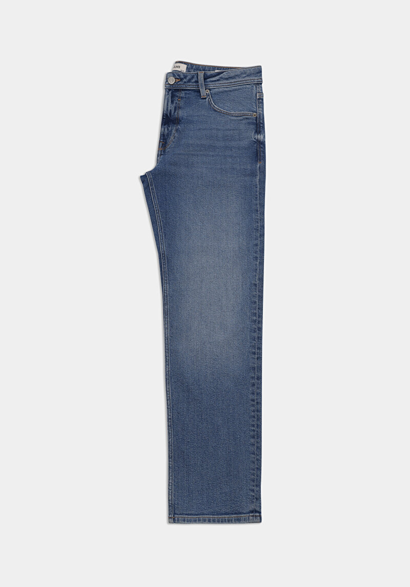 Regular Fit   Erkek Açik İndigo Jean Pantolon