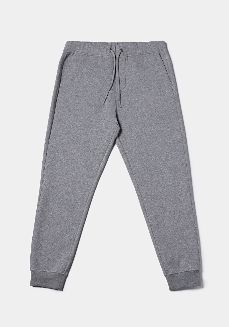 Regular Fit Orta Bel Düz Erkek Gri Eşofman Altı