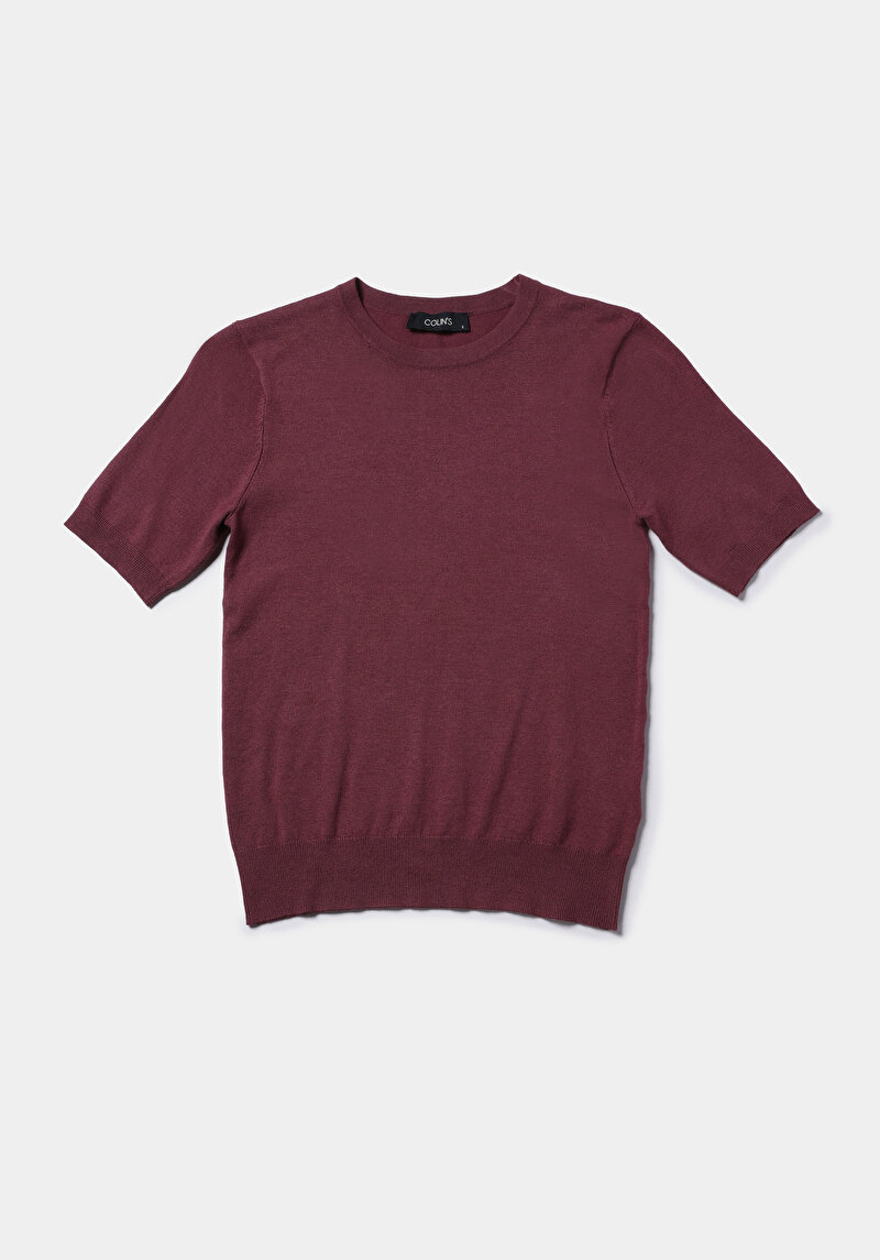 Slim Fit   Kadın Bordo  Kazak