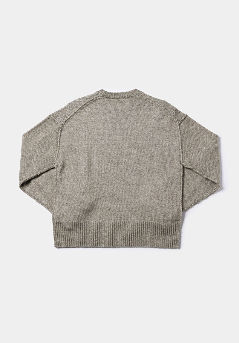 Regular Fit Yuvarlak Yaka Düz Kadın Yeşil Kazak