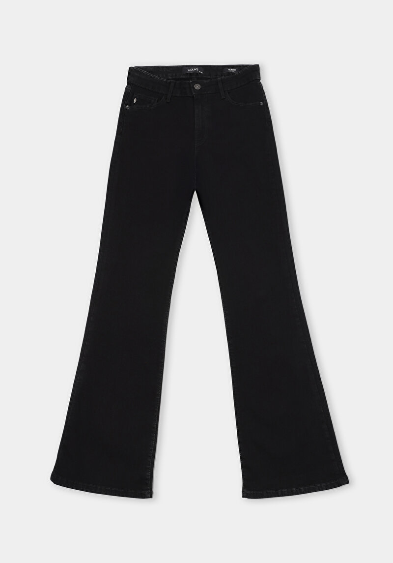 Regular Fit Orta Bel Bootcut Kadın Black Black Denim Jean Pantolon