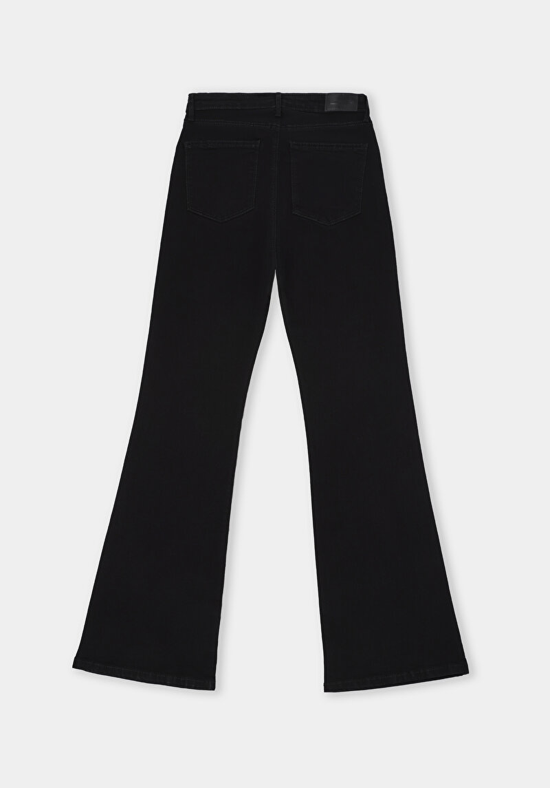 Regular Fit Orta Bel Bootcut Kadın Black Black Denim Jean Pantolon