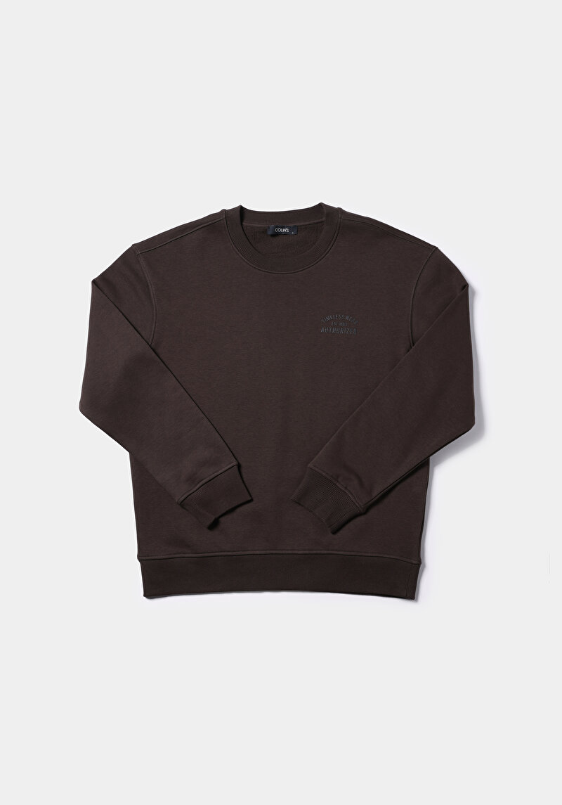 Comfort Fit   Erkek Kahverengi Sweatshirt