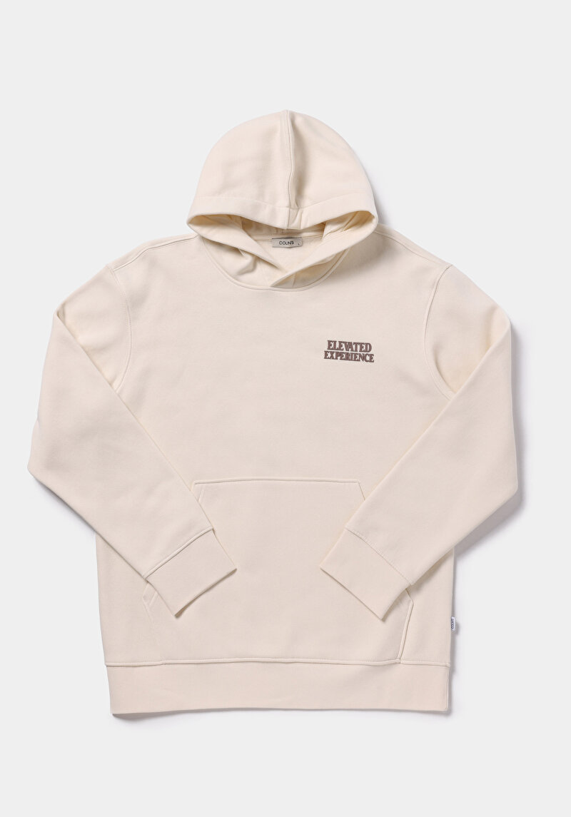 Comfort Fit   Erkek Ekru Sweatshirt