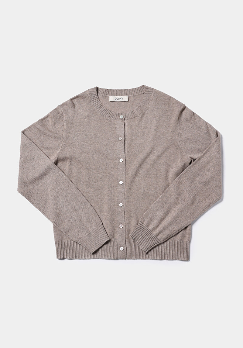 Slim Fit   Kadın Bej Hırka