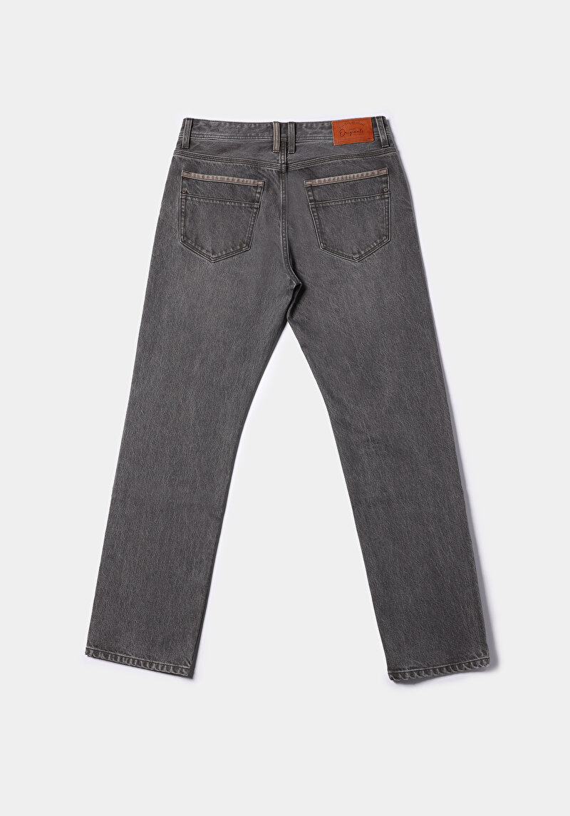 Regular Fit Orta Bel Düz Paça Erkek Siyah Jean Pantolon