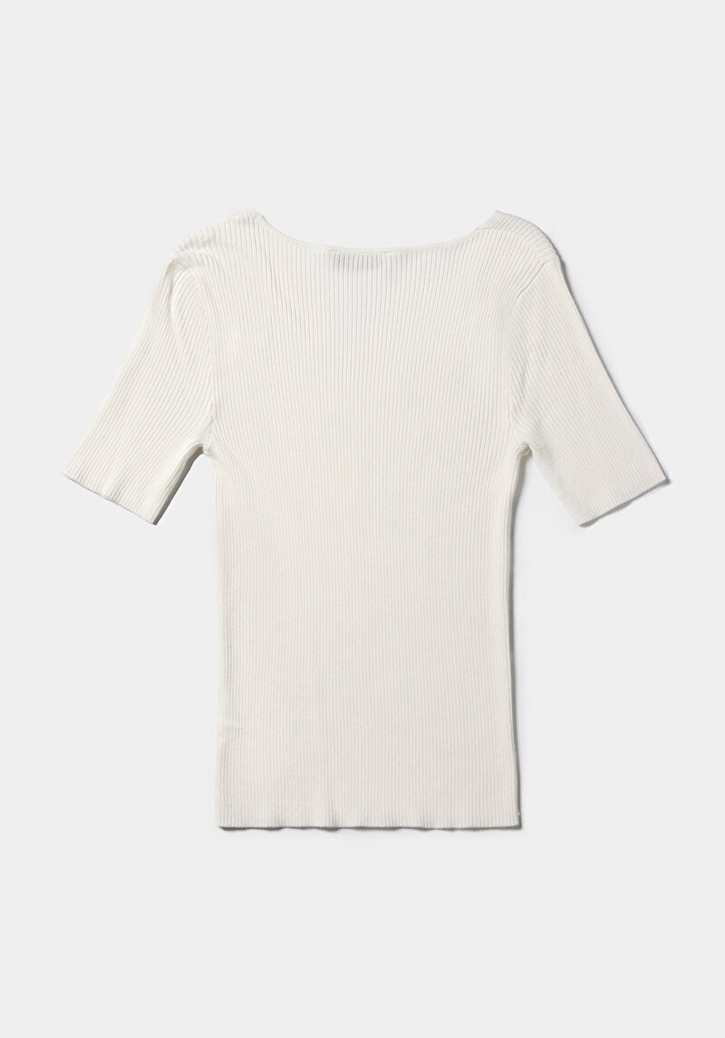 Slim Fit   Kadın Beyaz  Kazak