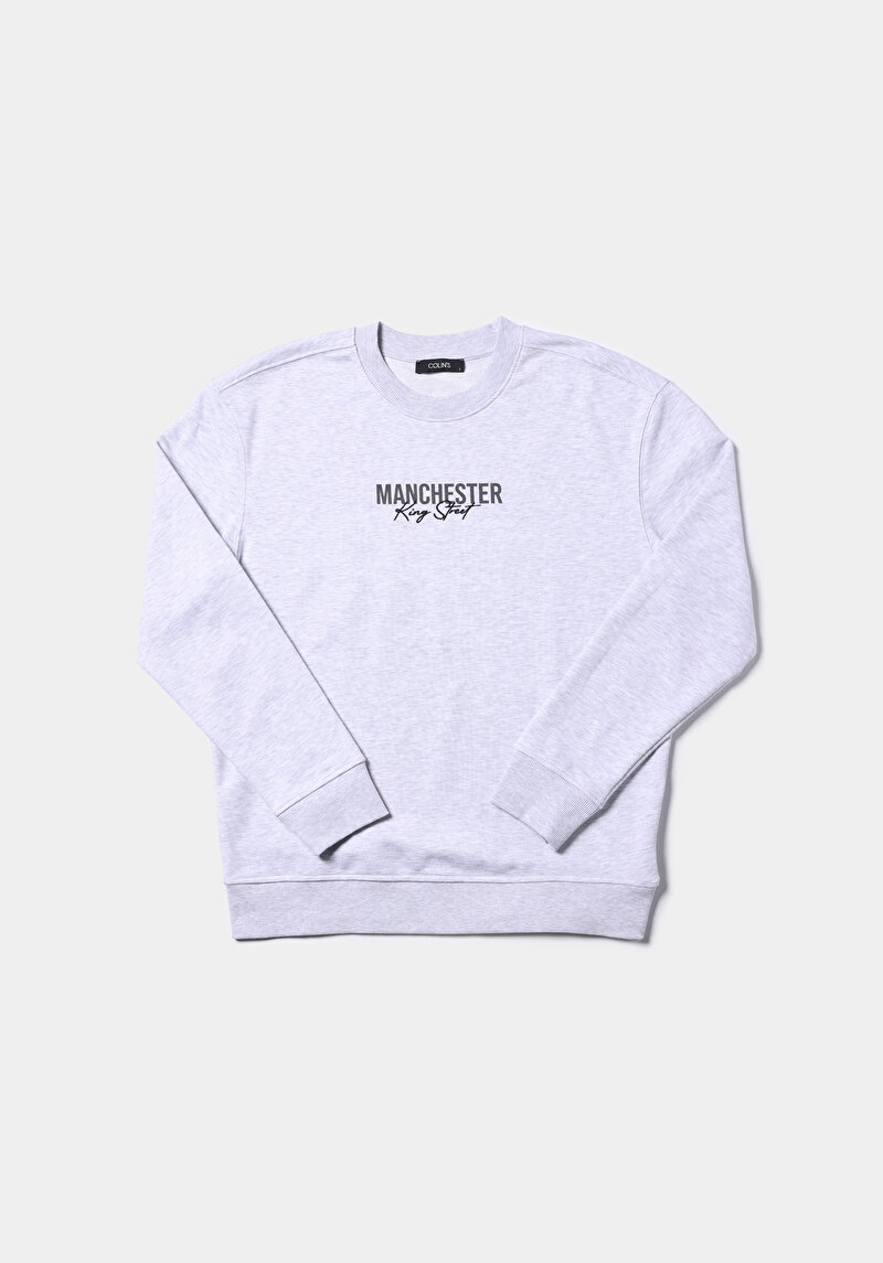 Comfort Fit   Erkek Gri Sweatshirt