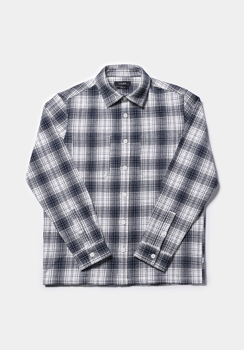 Comfort Fit Erkek Mavi Shacket