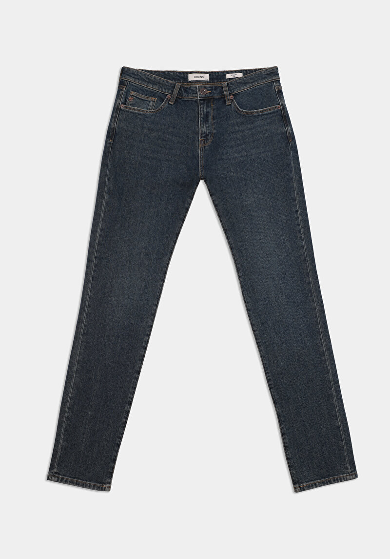 Slim Fit   Erkek Koyu İndigo Jean Pantolon