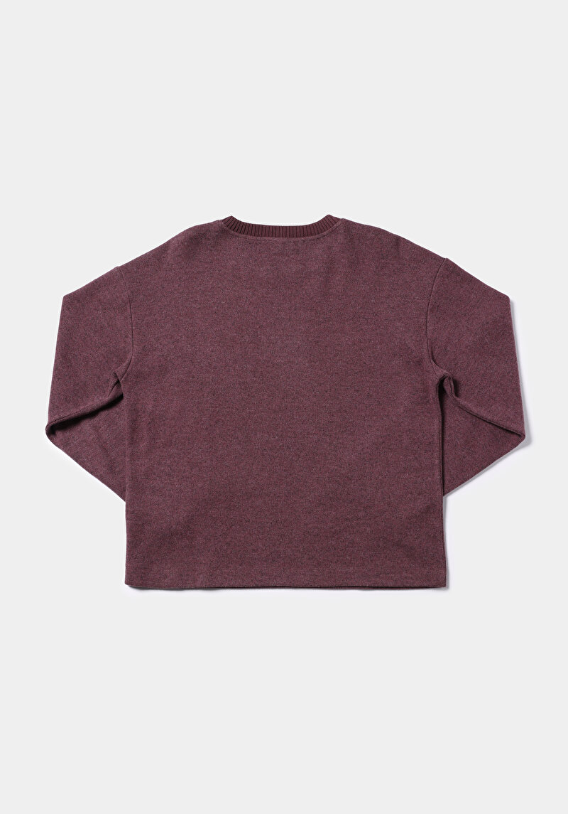 Regular Fit Yuvarlak Yaka Düz Kadın Mor Tişört