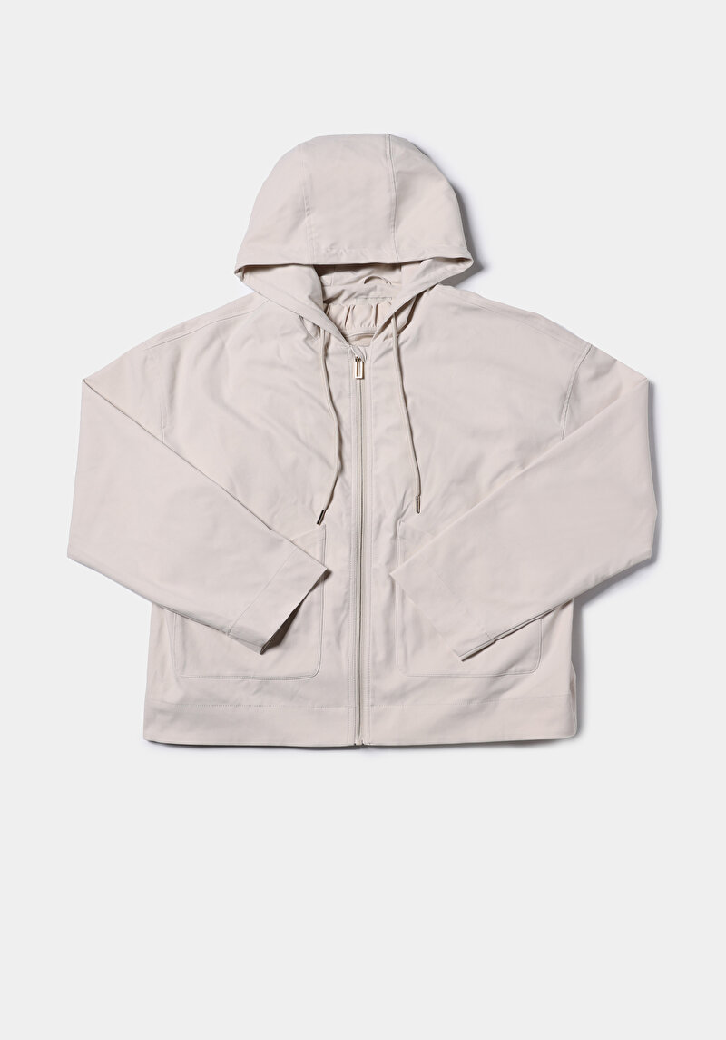 Regular Fit     Kadın Ekru Yağmurluk