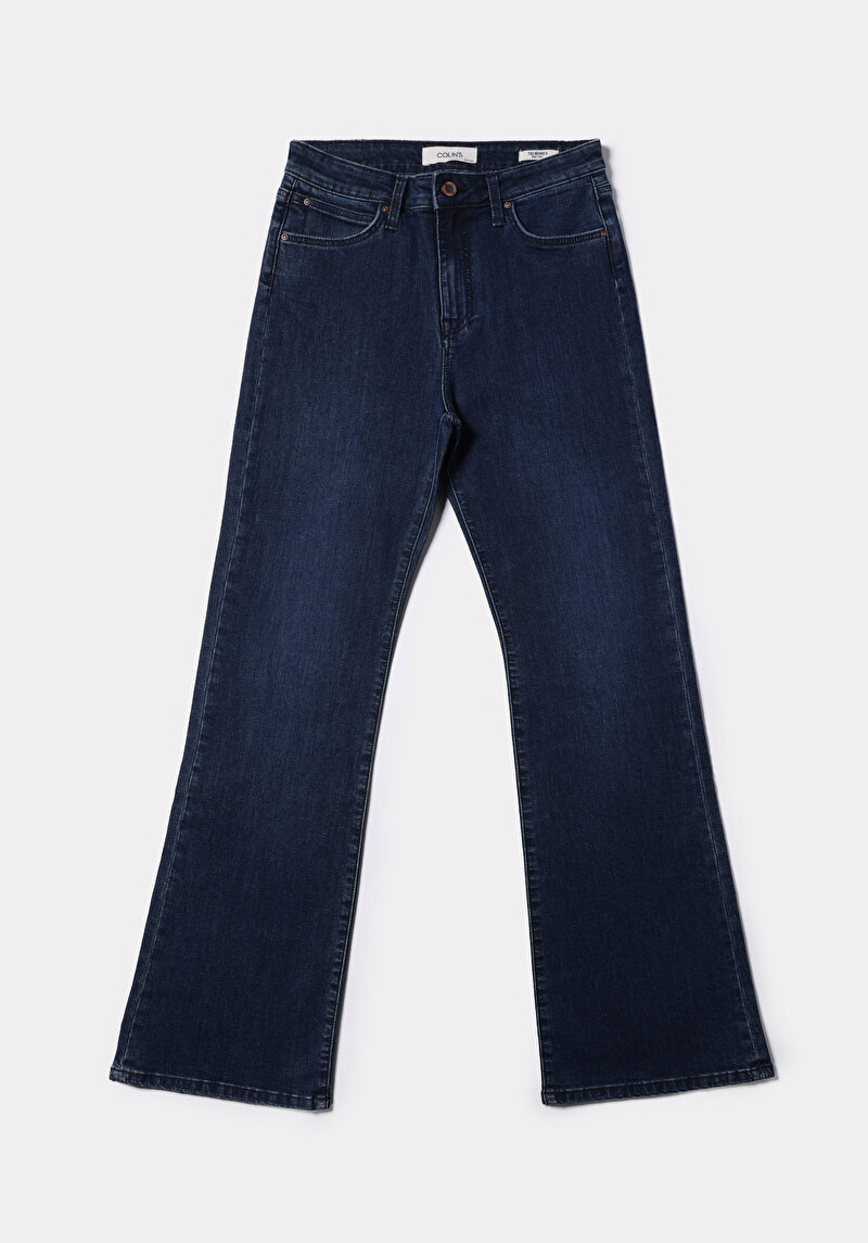 Regular Fit Orta Bel Bootcut Kadın Lacivert Jean Pantolon