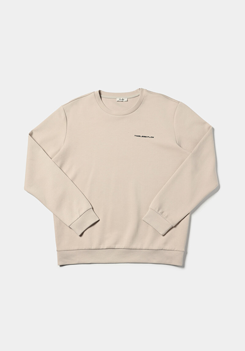 Regular Fit   Erkek Bej Sweatshirt