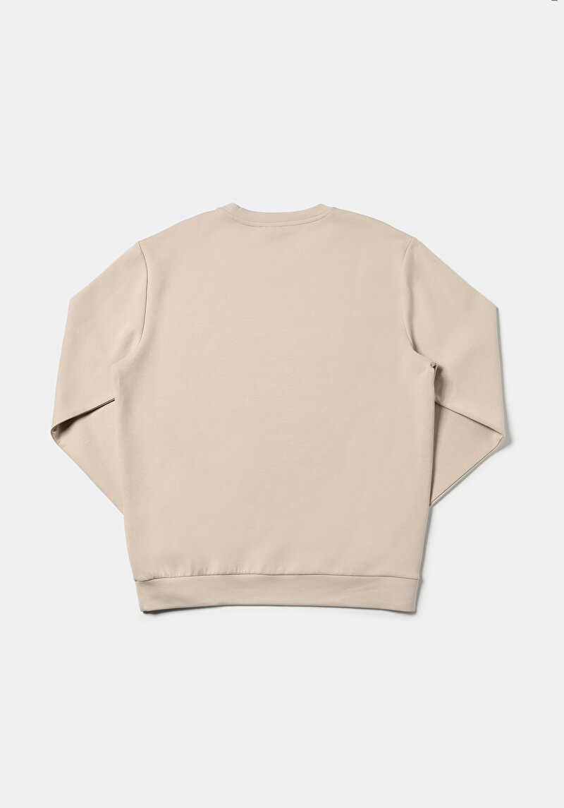 Regular Fit   Erkek Bej Sweatshirt