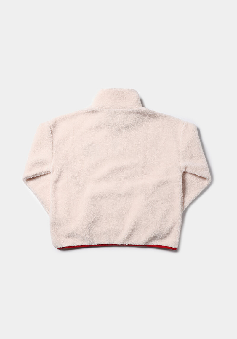 Regular Fit Fermuarlı Nakışlı Kadın Ekru Sweatshirt