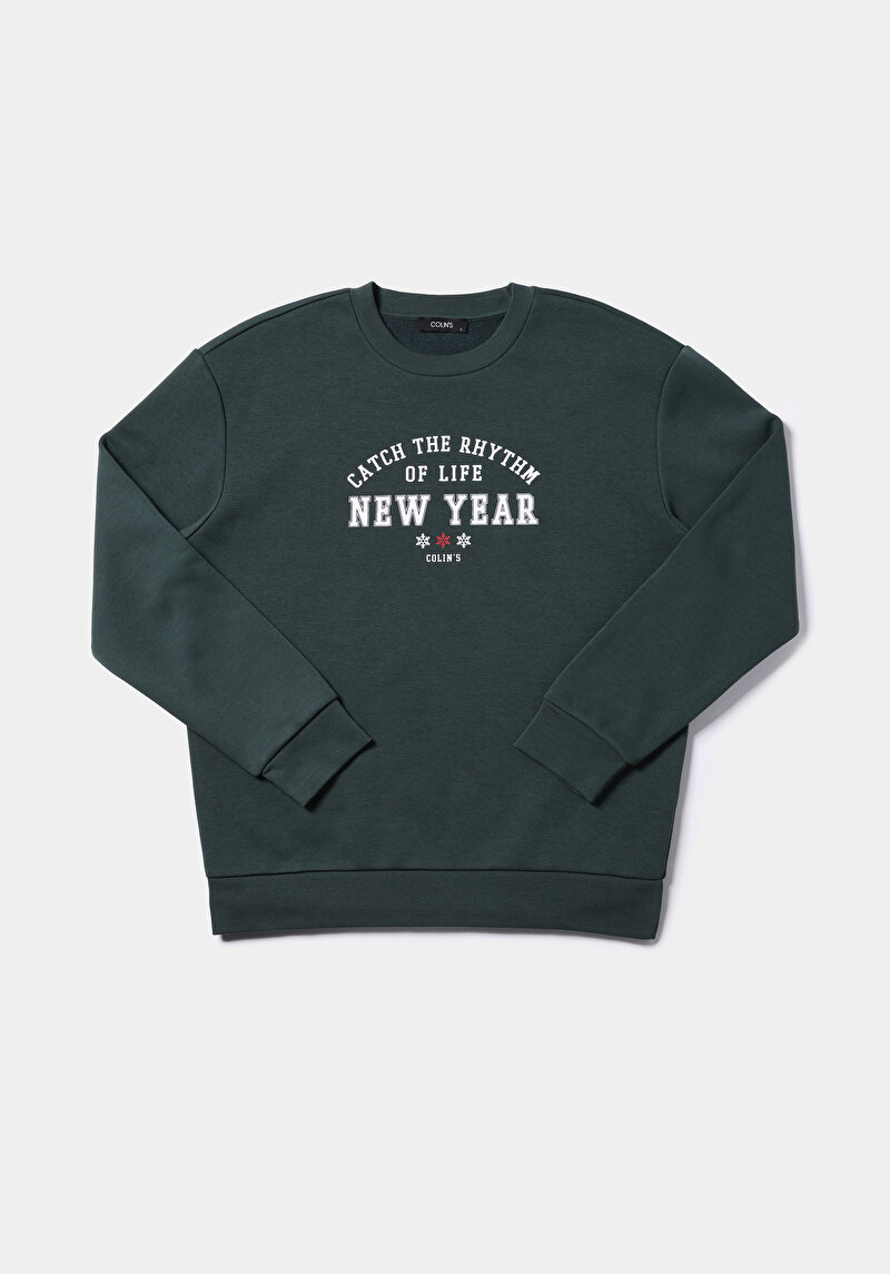 Comfort Fit   Erkek Yeşil Sweatshirt