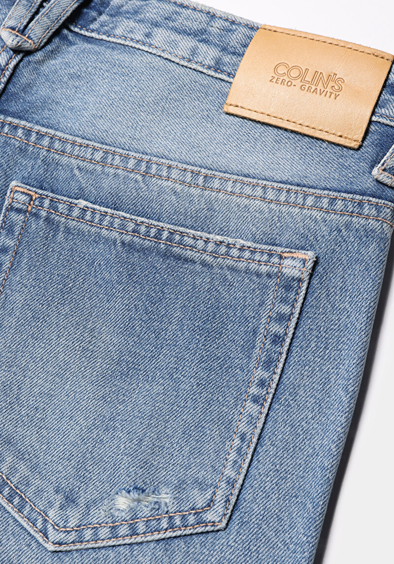 Loose Fit   Kadın İndigo Jean Pantolon