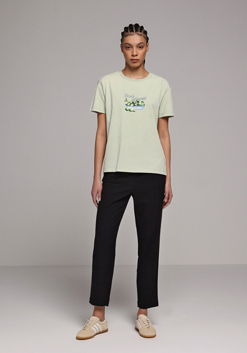 Regular Fit Yüksel Bel Düz Paça Kadın Siyah Pantolon