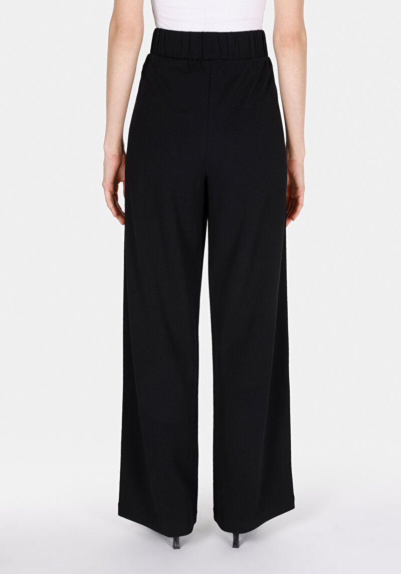 Regular Fit Orta Bel Düz Kadın Siyah Eşofman Altı