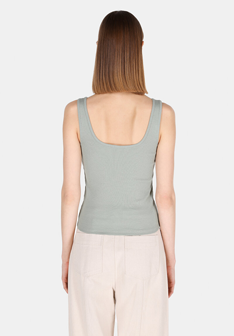 Slim Fit Kadın Yeşil Atlet