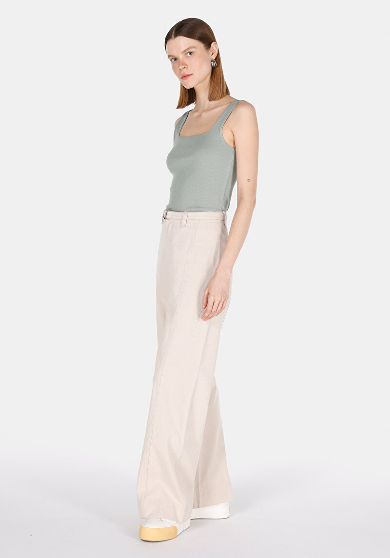 Slim Fit Kadın Yeşil Atlet