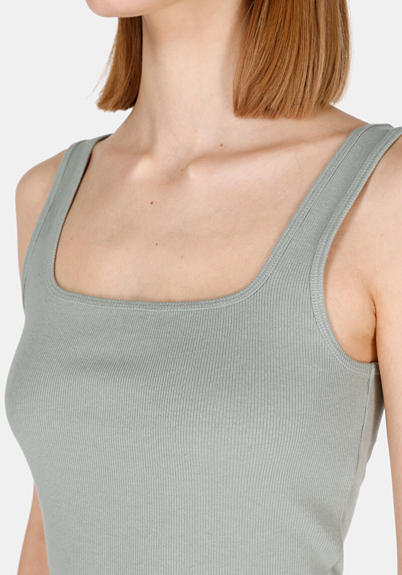 Slim Fit   Kadın Yeşil Atlet