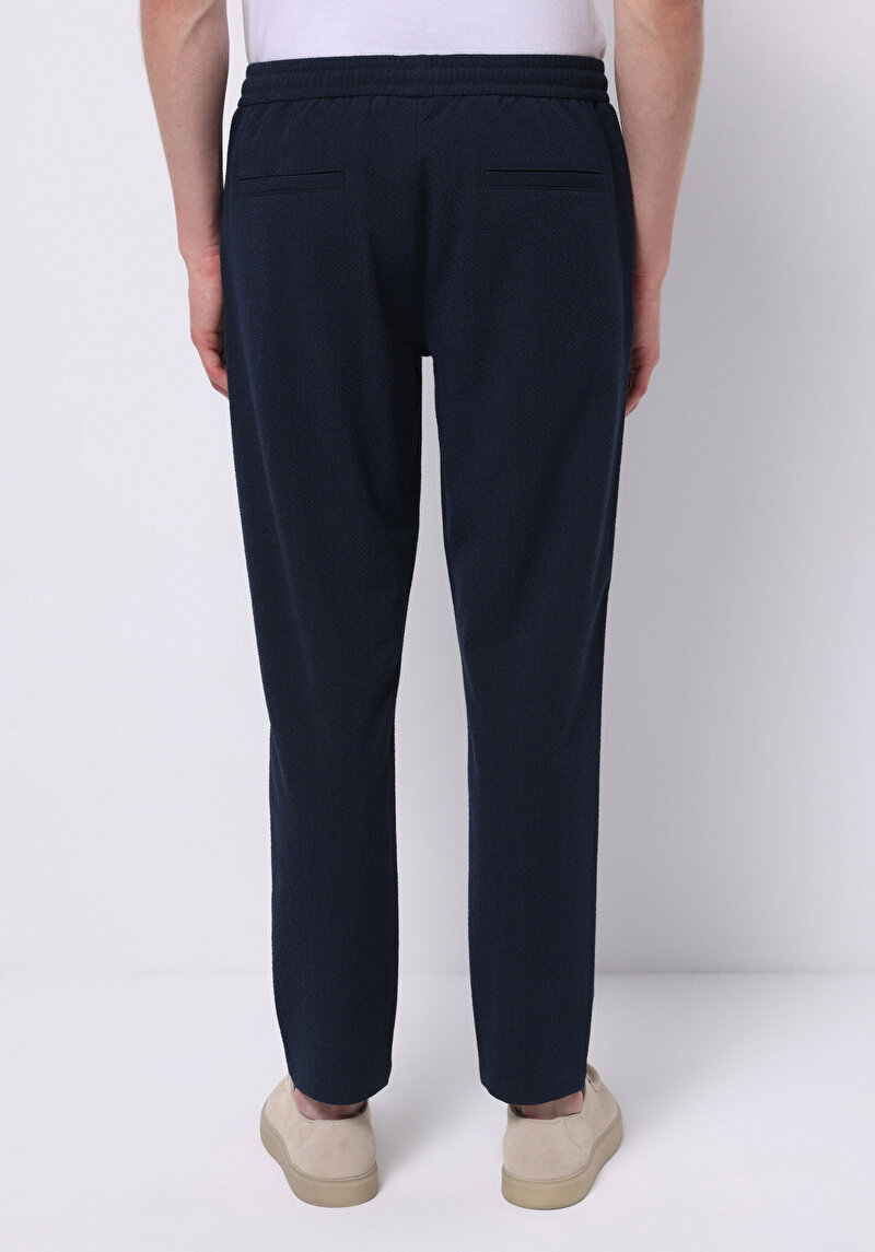 Slim Fit Orta Bel Uzun Paça Erkek Lacivert  Pantolon