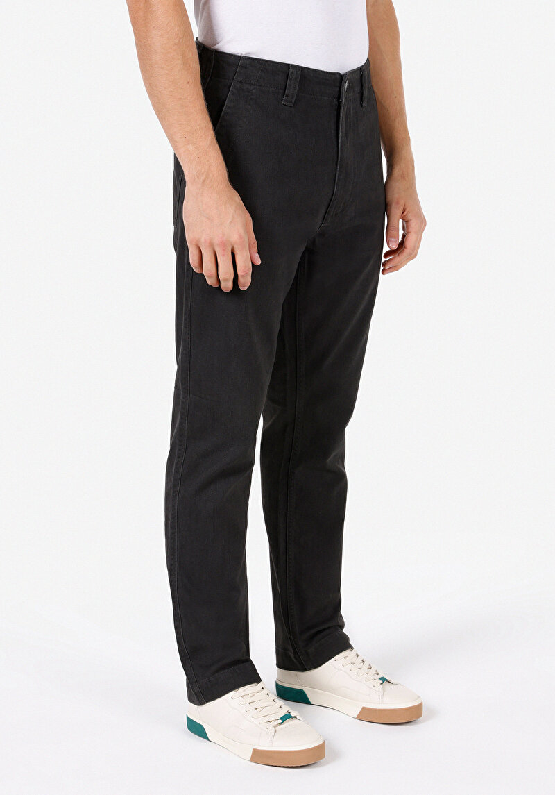 Loose Fit Orta Bel Bol Paça Erkek Antrasit Pantolon