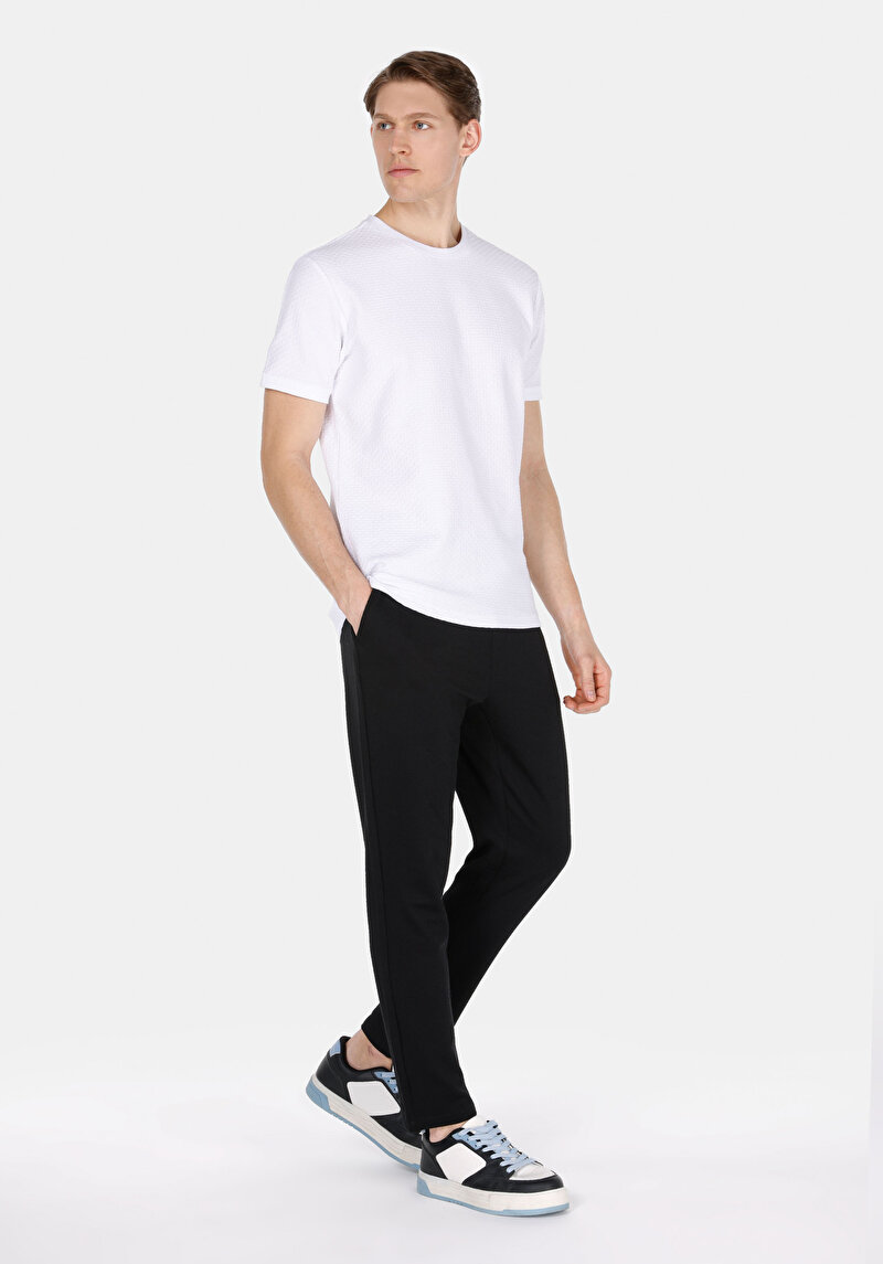 Slim Fit Orta Bel Uzun Paça Erkek Siyah  Pantolon