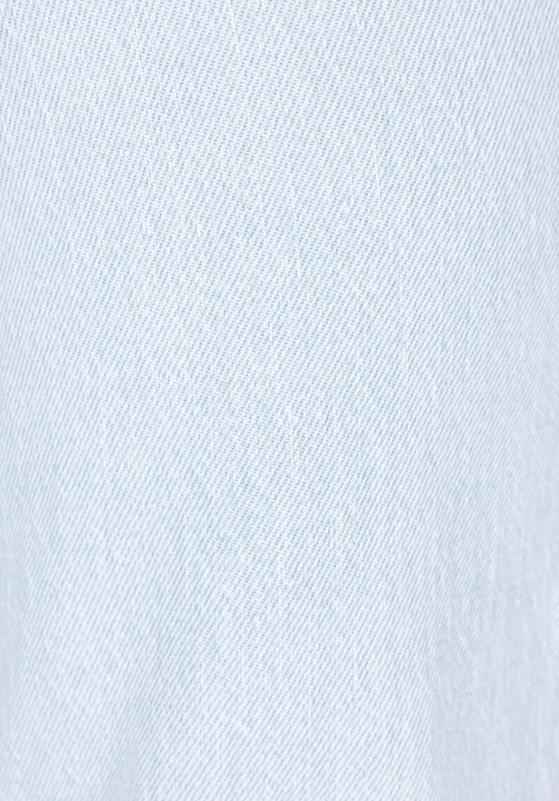 Mom Fit   Kadın Bleach İndigo Denim Jean Pantolon